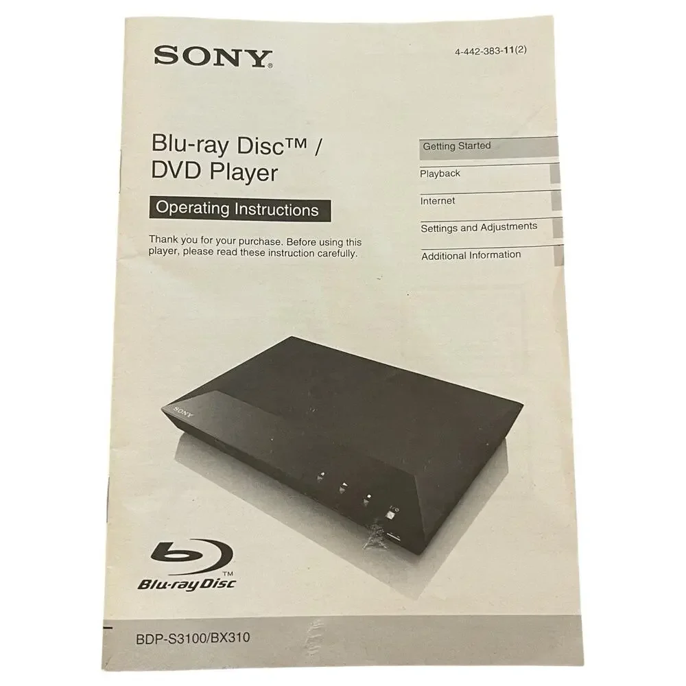 Sony BDP-S3100 Blu-ray DVD Player WiFi Streaming Remote Complete Box w/HDMI